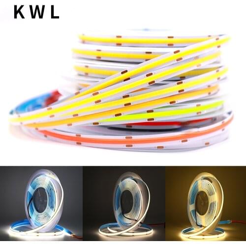 KeWL DC12V 24V 384 528LEDs COB LED Strip Light High Density Flexible Strip Lighting RA90 High Density, 3000K / 4000K / 6000K