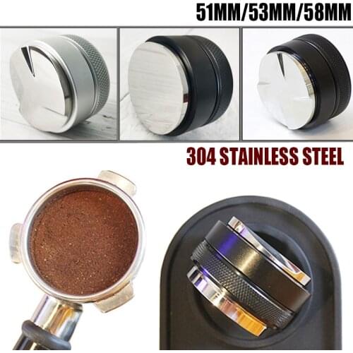 304 Stainless Steel Espresso Coffee Tamper 58MM Adjustable Three Angled Slope Base Home Coffee Brewing Tools Drop Shipping
