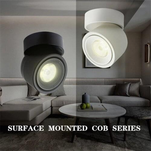 Led Downlight Surface Mounted Ceiling Dimmable Spot Light Adjustable 90 Degrees Lighting CRI 93 AC 90-260V