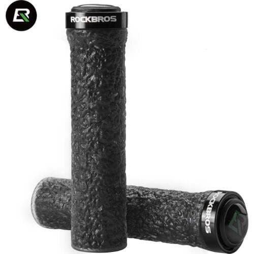 Rockbros Bicycle Grips Rubber Anti-slip Cycling Handlebar Grips TPE Soft Anti-shock MTB Road Bike Grips Bar Tape Bike Parts