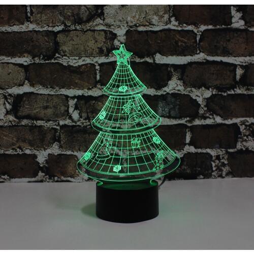 YJM-2823 Christmas Gifts Christmas tree 3D LED Night Lights Atmosphere Festive Supplies Lighting Valentines Day Decor