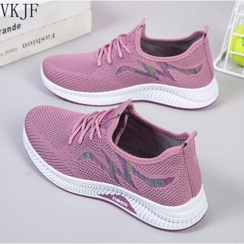 Spring and Autumn New Womens Sneakers Shoes Fashion Round Toe Flying Woven Flat Heel Breathable Comfortable Single Shoes Women