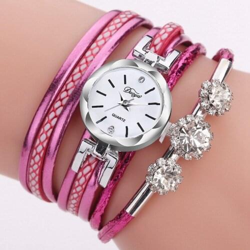 2021 Top Brand Luxury Watches Women Flower Popular Quartz Diamond Leather Bracelet Female Ladies Gemstone Dress Wrist Watch