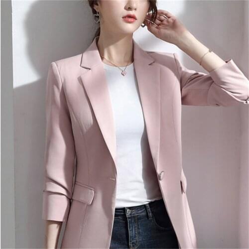2021 Women Blazer Korea Casual Slim Blazers Jackets Work Coat Outerwear Fashion Autumn Career Female Jacket Office Lady H620