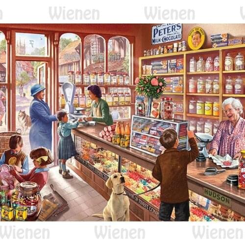 5D Diamond Painting Milk Chocolate Shop House Diamond Embroidery Child Sweet Cross Stitch Kits Landscape Hobby Wall Decoration