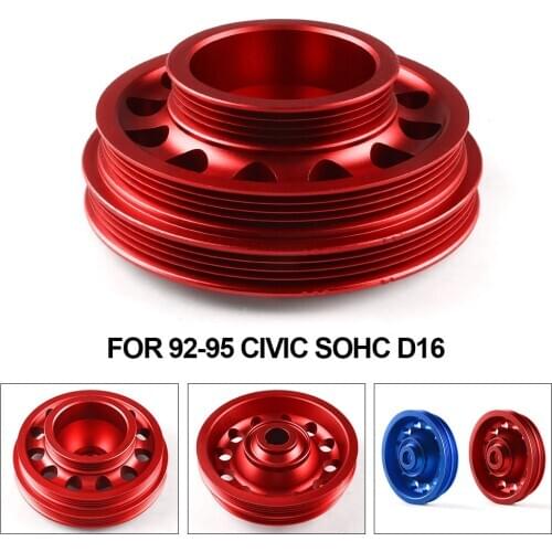 Light Weight Aluminum Crankshaft Pulley For Honda Civic SOHC D16 1992-1995 OEM Size CP009