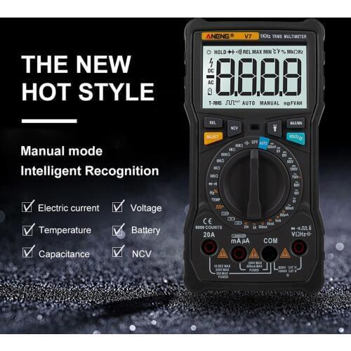 ANENG V7 6000 Counts TRUE RMS Digital Multimeter Square Wave Output Current Voltage Resistance Power Capacitance Tester