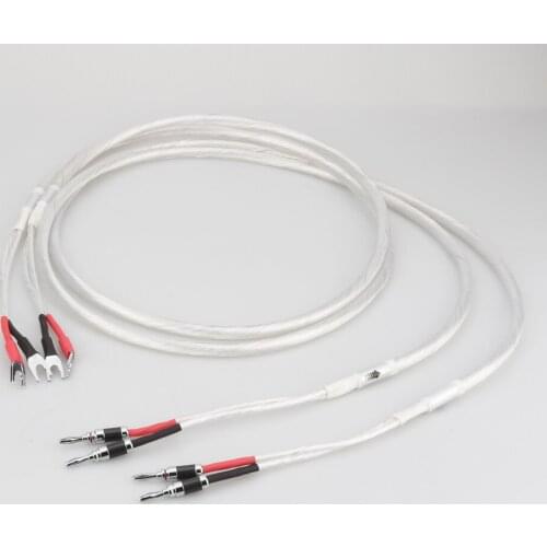 Audiocrast A30 HIFI Silver-plated Speaker Cable Hi-end 4N OFC Speaker Wire For Hi-fi Systems Y Plug Banana plug Speaker Cable