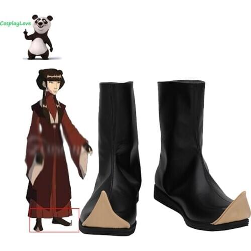 Avatar: The Last Airbender Mai Black Shoes Cosplay Long Boots Leather Custom Made For Halloween