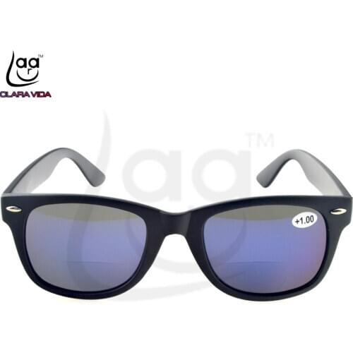 Hand Made Frame Blue Lens See Near and Far Bifocal Reading SunGlasses 0.75 1 1.25 1.5 1.75 2 2.25 2.5 2.75 3 To 3.5