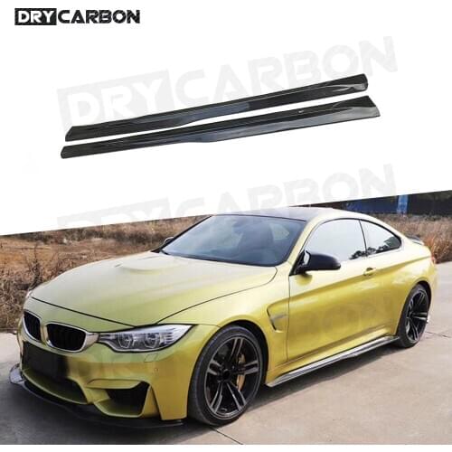 Carbon Fiber Side Skirts Door Lip Spoiler Carbon Fiber For BMW 3 Series F80 M3 4 Series F82 F83 M4 2012-2018 Car Styling