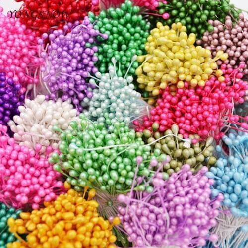 500pcs 3mm Artificial Stamen Flower Colorful Double Heads Stamen Floral Craft for Wedding Festival Party DIY Flower Decoration 6