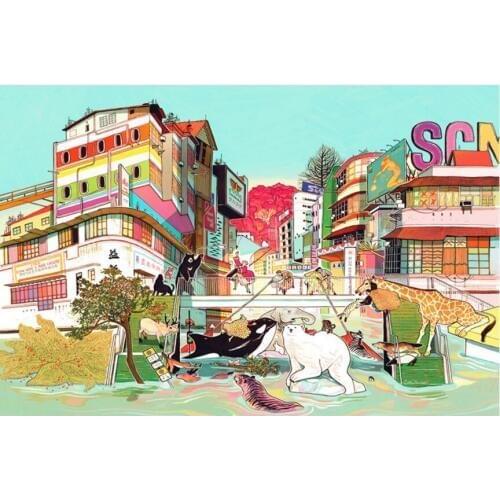 Animal park The wooden puzzle 500 pieces ersion paper jigsaw puzzle white card adult childrens educational toys