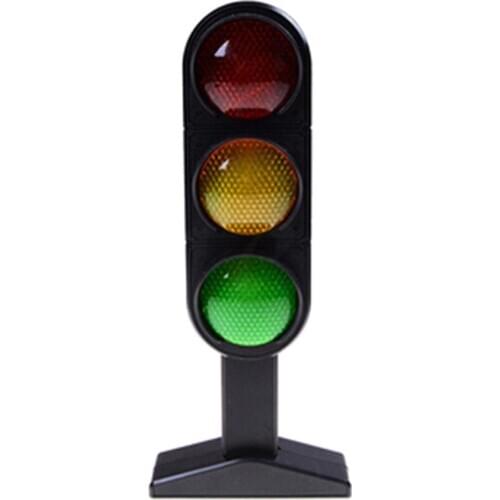 Road Street Traffic Light Sign Model with LED Sound Kids Role Play Toy Gift Toddler Early Education Cognition Tabletop Ornaments