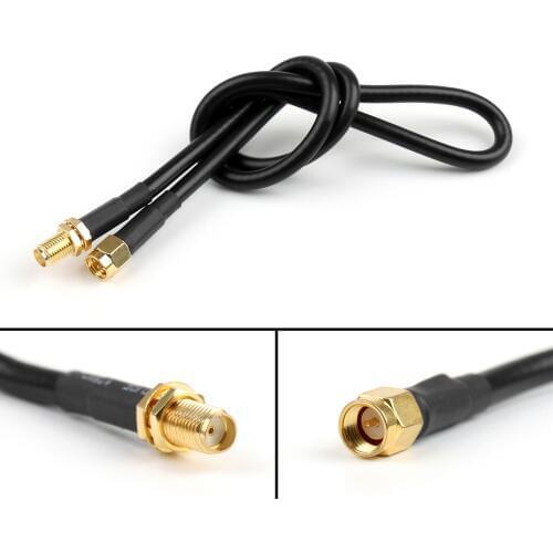 Areyourshop RG58 Cable SMA Male Jack Plug to SMA Female Jack RF Pigtail Jumper Wire 20in 50cm 1PCS 5
