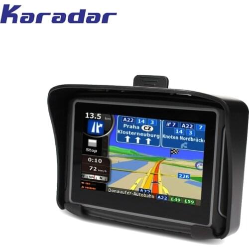 KARADAR New waterproof motorcycle GPS navigator 4.3 inch with 360 degree handlebar holder Resistive touch screen 8G flash