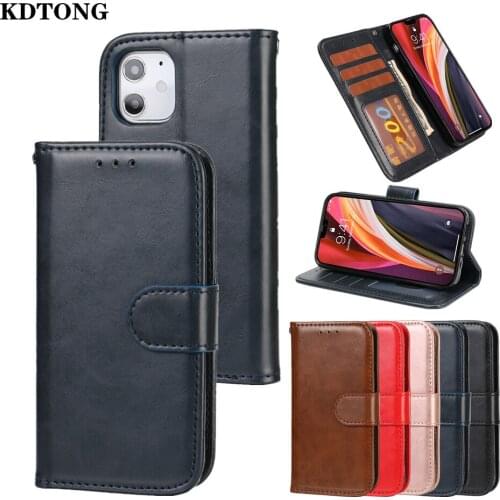 Classic Leather Case For iPhone 12 11 Pro Max XS XR 6 7 8 Plus SE 2020 Wallet Cover Full Protection Card Solt Stand Phone Fundas