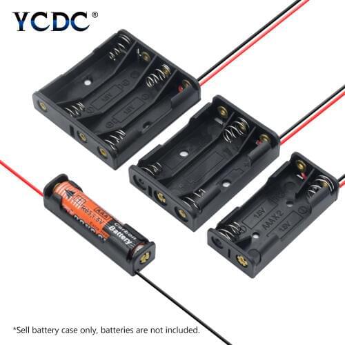 ABS Battery Supply DIY Standard Batteries Charging Battery Storage Box Holder AAA Cell Storage Box With Cable Lead Arduino Power
