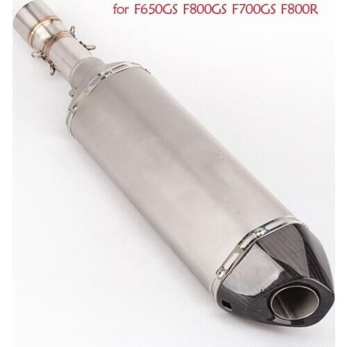 Motorcycle Modified Moto Carbon Fiber Exhaust Pipe Muffler and Mid Section For F650GS F800GS F700GS F800R