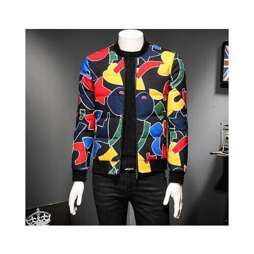 Personality Letter Print White Duck Men Winter Down Jacket Casual Outerwear Snow Warm Fur Collar Brand Coat Parka