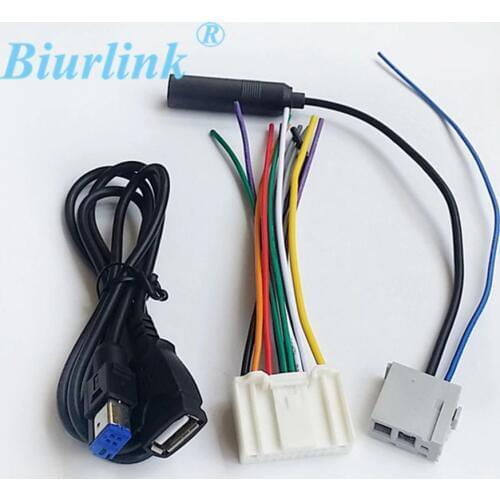 For Nissan Qashqai New Teana Accessories Car Audio USB Cable Adapter with CD Harness FM Antenna Cable Speaker Cable