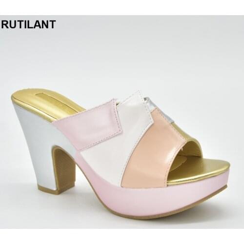 New Arrival Wedding Bridal Open Toe Women Shoe Italian Shoes African Shoes Without Bag Set Comfortable Women Shoes for Parties