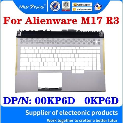 New original US Palmrest Upper Cover Case C shell white For Dell Alienware M17 R3 Gaming Laptop Palm rest FDQ71 00KP6D 0KP6D