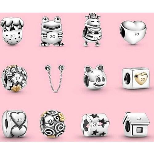 2020 New S925 Limited Edition Twenty Kinds Of Frog Charms, Simple 20th Anniversary Star Heart Safety Chain Original 1:1 Jewelry