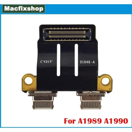 Original For Macbook Pro 13" 15" A1989 A1990 USB Charging Charger Port DC-IN DC Power Jack Board Flex Cable 01646-A 2018 2019