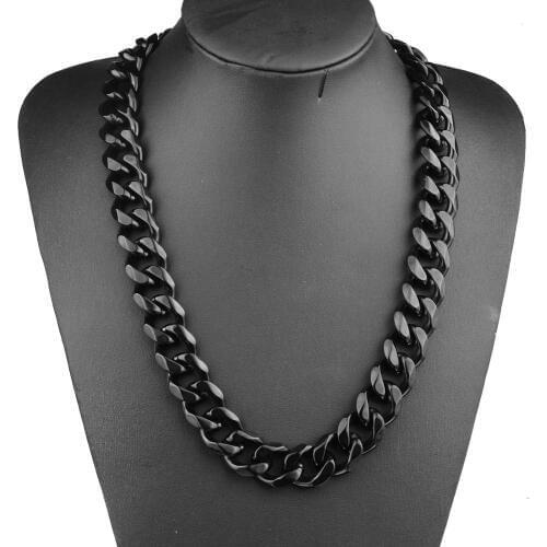 Tiasri Cuban Curb Chain Necklace Mens Stainless Steel Gifts Male Accessories Hip Hop Chain Long Necklace Wholesale Tail Chain
