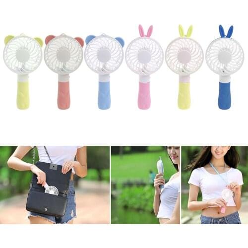 Portable Hand Fan Battery Operated USB Power Handheld Mini Fan Cooler with Strap