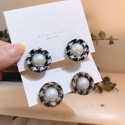 Stud Earrings for Women Fashion Cloth Round Earrings Simple Fashion Retro Earrings Trendy 2020 Jewelry Accessories Wholesale