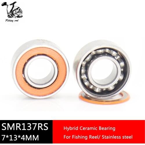 2Pcs Fishing Reel Bearings 7*13*4 mm SMR137 2RS Stainless Steel Hybrid Ceramic Air Bearing SMR137RS SMR137 2OS CB