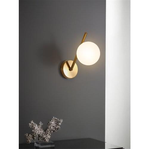 Nordic modern inclined single wall lamps bedroom corridor wall sconces lights stair bathroom mirror headlights glass lighting