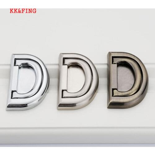 KK&FING Modern Hidden Silver Zinc Alloy Kitchen Cabinet Knobs and Handles Drawer Knobs Dark button handle for Furniture Hardware