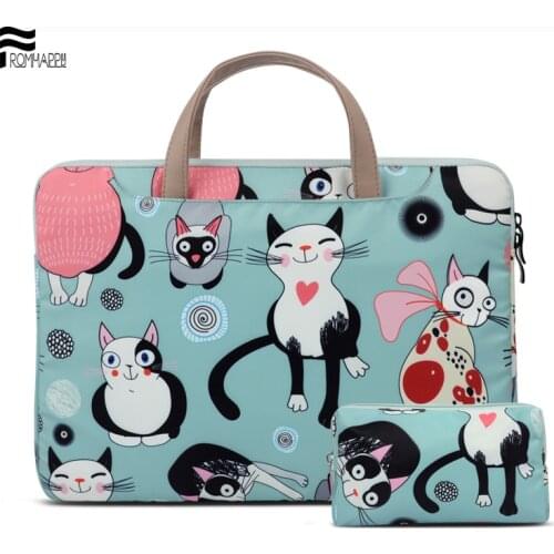 Cute Cat Netbook Shoulder Bag Laptop Case for MacBook Air 2019 Pro Retina 11"13.3" for Xiaomi 12.5" 15.6" Huawei Matebook D14 15