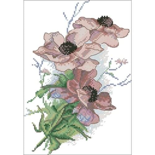Light anemone patterns Counted Cross Stitch 11CT 14CT 18CT DIY Chinese Cross Stitch Kits Embroidery Needlework Sets
