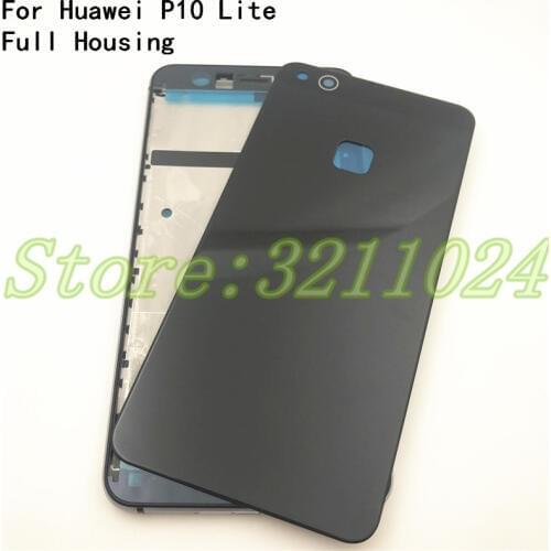 Top Quality P10 Lite Battery Cover For Huawei P10 Lite Full Housing Case Rear Glass Back Cover+LCD Front Frame With side key
