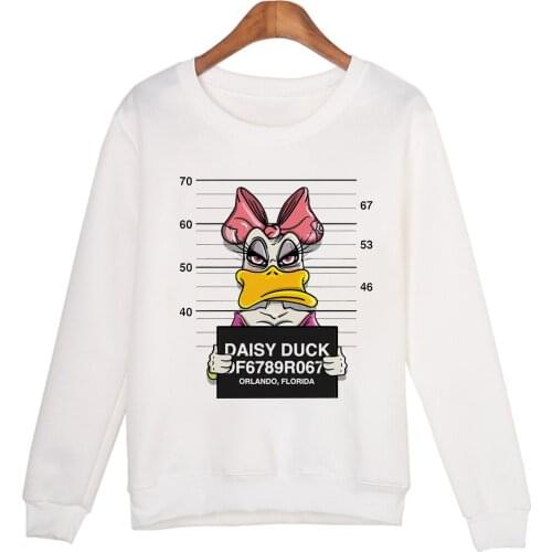 Diseny Women Sweateshirt Autumn And Spring Daisy Duck Female Tops Loose Cartoon Jacket Foreign Style Bottoming Shirt Dropship