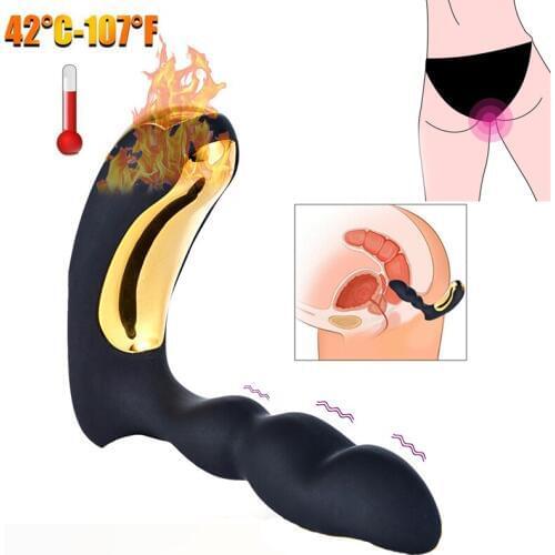 10 Speed Vibration Anal Beads Vibrator for Men Gay Prostate Stimulation Massager Heating Dildo Vibrators Butt Plug Anal Sex Toys