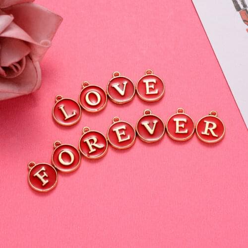 26pcs Alphabet Letter Double Sided Enamel Charms Multi Color 12x14mm Pendants For Jewelry Making DIY Necklace Handmade Craft New