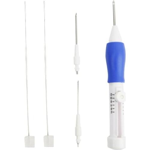 3 Needles 2 Threaders Craft Tool Punch Needle Set 3 Size Punch Needle Set Embroidery Stitching Craft Tool for Embroidery Needle