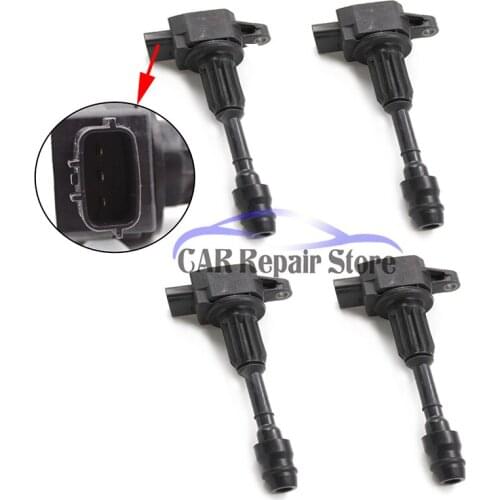 4PCS Ignition Coil For Nissan Note E11 March Micra K12 03-10 1.0 1.2 1.4 Car Ignition Coil 22448-AX001 22448AX001 OEM