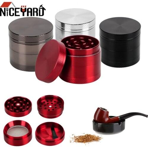 NICEYARD Zinc Alloy 4-layer Tobacco Grinder Spice Weed Cutter Herb Cutter Smoking Pipe Accessories Cigarette Accessories