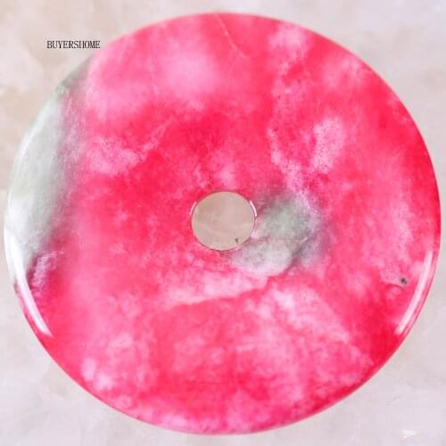 45MM CAB Cabochon Beads Natural Stone Real Red Jades For Jewelry Making Women Men Ring Gem Donut Bead 1Pcs K297