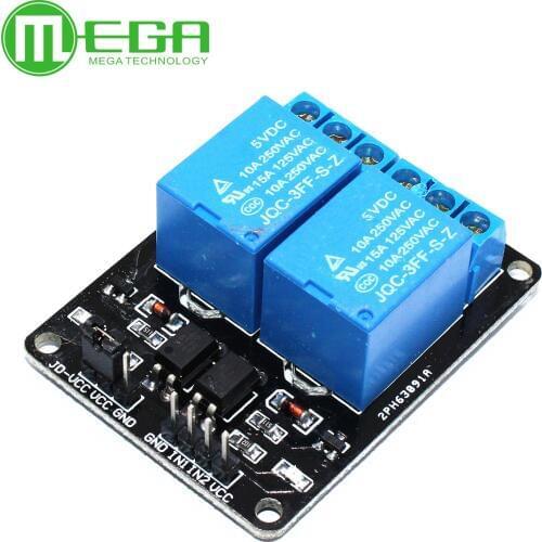 50pcs/lot 2-channel New 2 channel relay module relay expansion board 5V low level triggered 2-way relay module