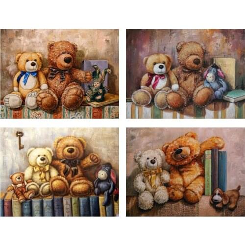 5D DIY Cartoon Doll Bear Diamond Painting Rhinestone Picture Full Diamond Embroidery Gift Mosaic Animal Painting Home Decoration