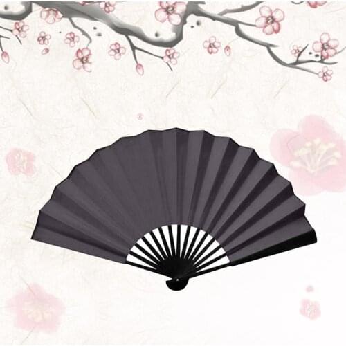 8inch/10inch White Blank Spun Folding Fan Chinese Art Paper Red Black Fan DIY Painting Drawing Fans Early Education Drawing Fans