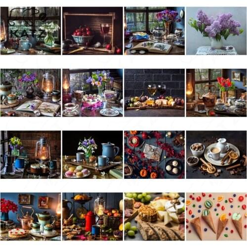 Diamond Painting Cake Restaurant Diy Cross Stitch Home Decor Food Diamond Embroidery Adult Diamond Mosaic Art Painting By Number