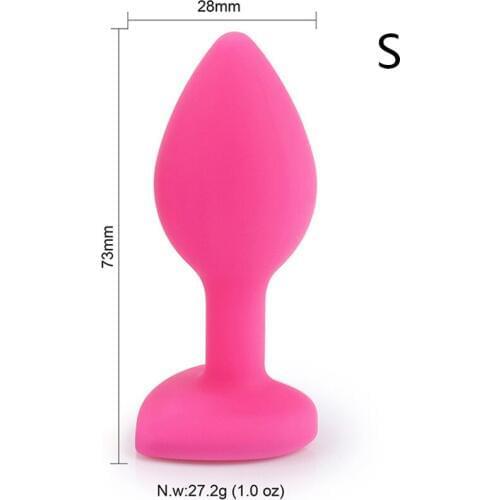 MaryXiong Small Size Heart Silicone Anal Plug Butt Plug Jeweled Sex Stopper Adult Toy for Men Gay Women Anal Trainer for Couple